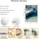 3Pcs Blue Watercolor Mountains Canvas Wall Art Teal Nature Wilderness Modern Ink painting Decor Pictures Abstract Smoke Forest Posters Prints for Bedroom Office Living Room Home Decoration (16L" x 12W")