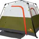 3/4 Person Camping Tent with 1 Door, 4 Windows, and Upgraded Ventilation– Instant Setup, Waterproof, 8'x 8'x 67''Oxford Fabric Floor Pop Up in 60 Seconds Includes Rainfly and Backpack