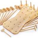 Yopay Bamboo Cupcake Stand for 18 Cupcakes, Dessert Display Stands Cupcake Holder for Treat Table, Layered Stand for Party Wedding Birthday Holidays Christmas Anniversaries