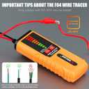 F04 Underground Wire Locator Tracer Tone Generator Kit and Probe with Earphone, Buried Wire Tester for Locating Breakage Cables & Wires Dog Fence Cables (Yellow)