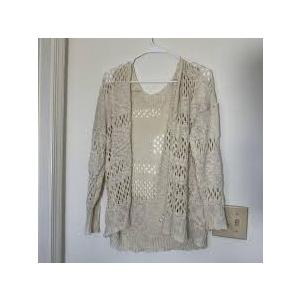 Fisoew Womens Crochet Sleeveless Dress Casual Summer V Neck Boho Knit Cover Up Beach Vacation Midi Tank Dresses Beige M