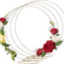 HOHIYA 20" Gold Metal Floral Hoop Stand 4 Pack Heavy Duty 4mm Craft Rings for Wedding Decor Table Centerpieces Dream Catcher and DIY Wall Hanging