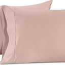 LANE LINEN 100% Cotton Pillowcovers, Pillow Cases Standard Size Set of 2, Fits Standard & Queen Pillows, Luxury 450 Thread Count Sateen Cotton Pillowcases, Soft & Breathable - Sepia Rose