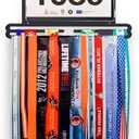 Jolitac Sports Medal Awards Display Rack Wall Mounted Marathon Medals Hanger Holder for 60+ Medals 100 Runner Race Bibs 20 Bibs Flip Vinyl Sleeves