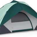 Person Camping Tent, Outdoor Family Tent with Removable Rainfly for Backpacking, Hiking, Windproof and Waterproof Dome Tent for Comfortable Trip, Easy Set Up (Green)