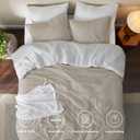 Bedsure Queen Comforter Set, Khaki Beige Soft Prewashed Bedding for All Seasons, 3 Pieces GentleSoft Bed Set, 1 Lightweight Comforter (90"x90") and 2 Pillowcases (20"x26")