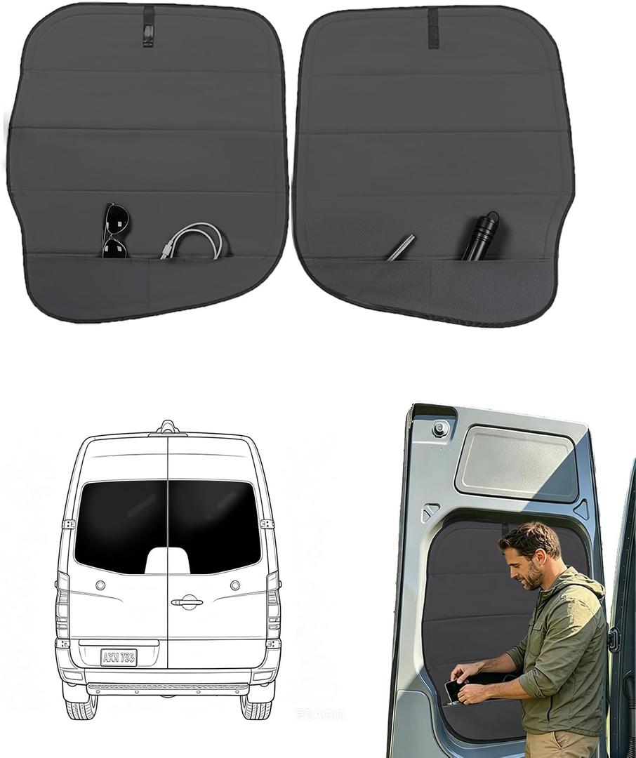 MELIPRON Rear Door Window Covers (Pair) Fit for Mercedes-Benz Sprinter NCV3