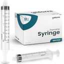 10mL Luer Lock Syringe (No Needle) | Sterile & Individually Wrapped | Professional, Industrial & Personal Use | 100 Pack | Yalomi