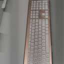 Wireless Keyboard and Mouse Combo, Full Size Slim Thin Cordless Keyboard Mouse with Numeric Keypad, Quiet Computer Keyboard Mice Set 2.4G Stable Connection Adjustable DPI (Rose Gold)