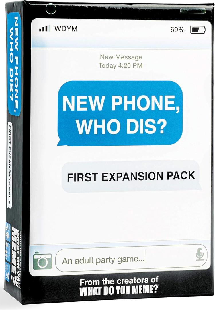 New Phone, Who Dis? Expansion Pack Party Game By Relatable, Add to The New Phone, Who Dis? Core Game, Includes 45 Inbox Cards & 135 Reply Cards, White Elephant Gift Ideas, & Fun Friendsgiving Games