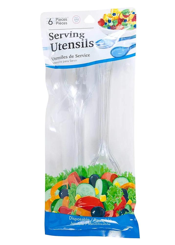 Jacent 6 Piece Blue Plastic Serving Utensils, Colors Vary - 1 Pack