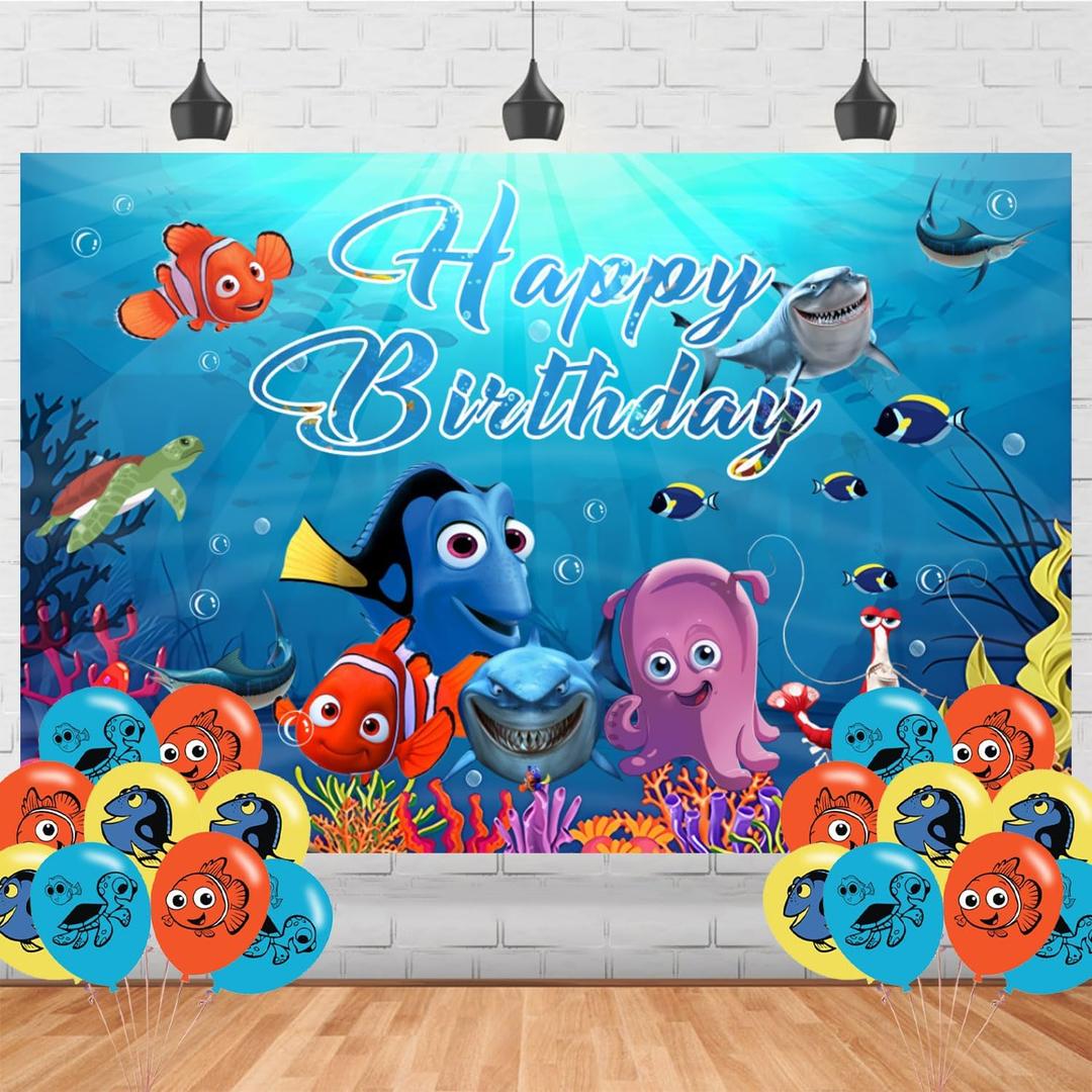 Finding Nemo Birthday Decorations,Finding Dory Backdrops for Party Decorations Supplies,Under Sea Happy Birthday Banner Backdrop for Party Supplies (5x3ft) Finding Nemo Birthday Decorations,Finding Dory Backdrops for Party Decorations Supplies,Under Sea Happy Birthday Banner Backdrop for Party Supplies (5x3ft)