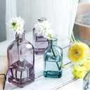 Clear Bud Vases 2PCS Glass Small Vases for Flowers, Mini Flower Vases Table for Centerpieces Vintage Decorative Bottles for Home Office Desk Wedding Decor (Pink) 1"L x 1"W x 1"H
