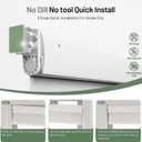 Motorized Blinds with Remote, Blackout No Drill Cordless Smart Roller Shades, Automatic Blinds for Windows, White,48" W x 72" H