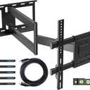BONTEC TV Wall Mount, Extra Long Articulated Arm for 32-70 Inch TVs, Full Motion, 132lbs Capacity, Tilt, Swivel, Level Adjustment, VESA 400x400mm, Corner Mount, Space-Saving, Easy Installation