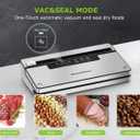 Bonsenkitchen Vacuum Sealer Machine, Stainless Steel Food Sealer Vacuum Sealers with 1 Roll & 5 Bags, 5 Food Vacuum Modes, Built-in Cutter & Bag Storage (Silver Black)