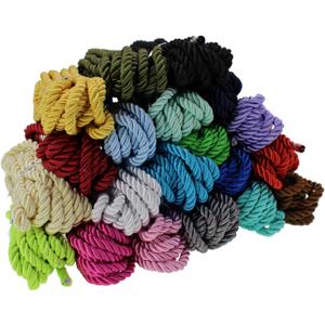 5mm Twisted Satin Cord for Crafts 60 Yards Braided Decorative Cotton Cords Trims Polyester Twine Cord Thick Round Fabric Rope Thread for Sewing DIY Shiny Handfast Cord for Wedding