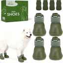 EXPAWLORER Dog Shoes for Small Medium Large Dogs, Waterproof Non-Slip Dog Snow Booties for Winter with Socks, Easy On & Off Pet Boots & Paw Protectors, Easy-Clean for Beach Outdoor Rain (Green L) (Size 7/L (Paw Width:2.4in))