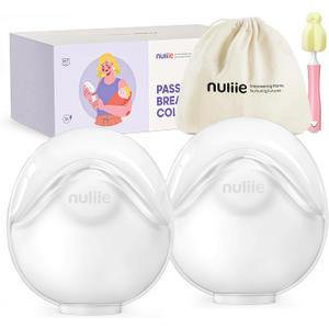 Nuliie 2 PCS Silicone Breast Milk Collectors for Breastfeeding Leak-Proof, 3oz/90ml Portable Milk Catcher, BPA-Free Soft Breast Shell, Wearable Manual Breast Pump for Newborns Essentials (White)