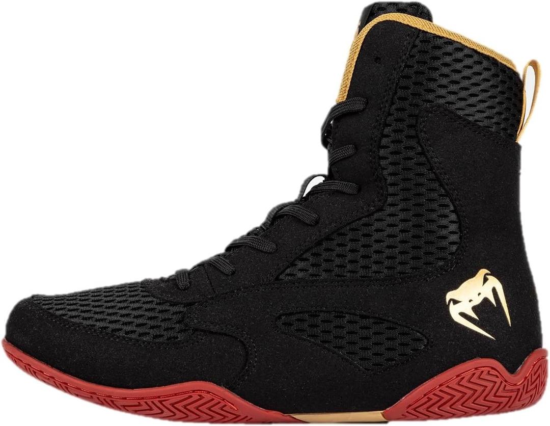Venum Contender Boxing Shoes (12 Women/10.5 Men, Black/Gold/Red)