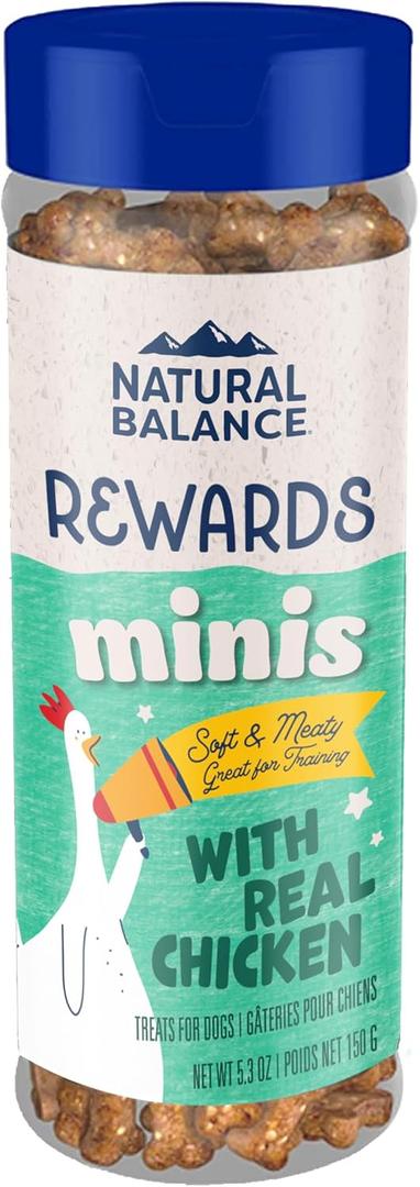 Natural Balance Limited Ingredient Mini-Rewards Chicken Grain-Free, Training Treats for Dogs | 5.3-oz. Canister, BB: 06/15/2026 (5.3 Ounce (Pack of 1))