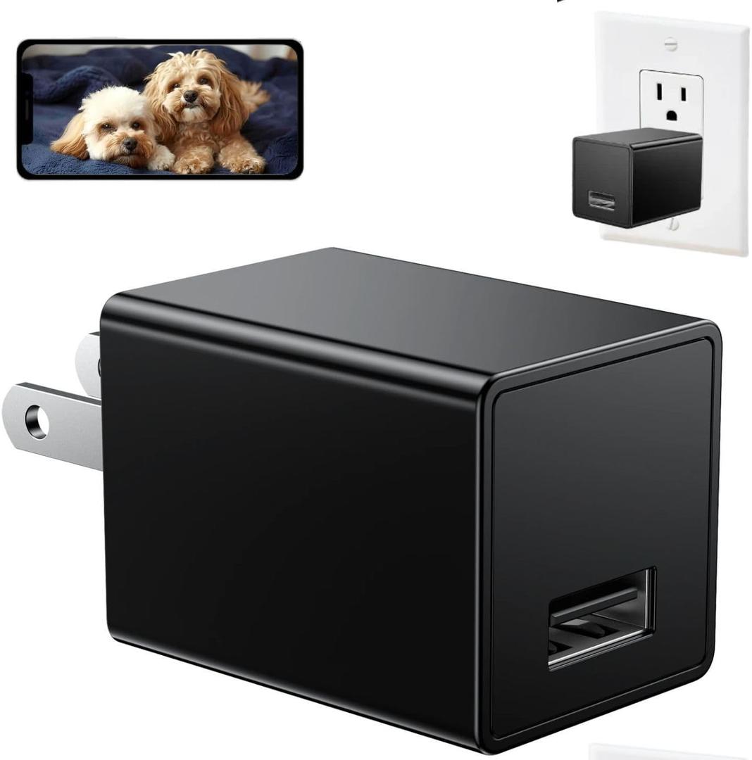 Hidden Spy Camera for Home Use, Mini Security Wireless WiFi Camera-USB Charger Camera - HD Nanny Cam,Indoor Nanny Cam for Baby, Pets, Motion Detection Alert(Video Only)