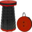 NEUEFAMI Camping Stool Portable Collapsible Stool Retractable Stool Outdoor Capacity 400lb Lightweight for Fishing Hiking Trips BBQ Red