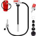Fuel Transfer Pump (3.2GPM) with Auto-Stop Sensor, 51" Hose Automatic Gas Pump Transfer with 4 Gas Can/Racing Can Fittings, USB and Battery Powered Portable Siphon Pump for Oil, Gasoline, Diesel