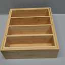 Retro Shaw Large Expandable Kitchen Lids Organizer for Cabinet, Covers, Pantry, Drawer & Countertop Storage, with 3 Adjustable Dividers, Hand-made Bamboo Food Container