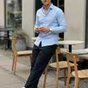 Beninos Men's Dress Shirts Casual Long Sleeve Button Down Shirt (XL)