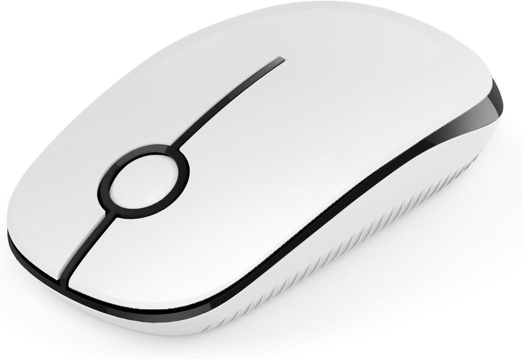 VssoPlor Wireless Mouse, 2.4G Slim Portable Computer Mice with Nano Receiver for Notebook, PC, Laptop, Computer-Black and White