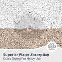 anllugs Bathroom Rugs 24" x 36", Non-Slip Extra Soft Absorbent Bath Rugs, Machine Washable Quick Dry Bath Mats for Bathroom Floor, Shower, Bathtub and Sink, Beige & White
