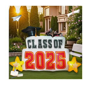 9ft Graduation Season Street Sign Inflatable Toy Outdoor Decorations with Built-in LED Lights for Patio Decoration, Suitable for Patio, Garden, Outdoor, Lawn, Decorative Inflatable Toys.