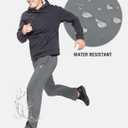 baleaf Men's Fleece Lined Water Resistant Pants Winter Thermal Sweatpants with Zipper Pockets Warm Open Bottom (Gray, S)