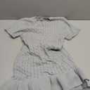 SOLY HUX Women's Short Sleeve Bodycon Sweater Dress Cable Knit Ruffle Party Mini Dresses (Medium, Pure Grey)