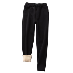 Women's Warm Sherpa Lined Athletic Sweatpants Jogger Fleece Pants Solid Drawstring Elastic Waist Pants with Pocket, Medium