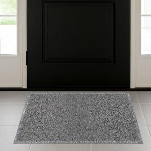 ULTRALUX XL Heavy Duty Dirt Trapper Door Mat, Non-Slip Waterproof Entrance Mats 60 x 36 Durable Vinyl Coil Mud & Dust Barrier Mat, Absorbent Indoor Outdoor Scraper Doormat, Black & White Entry Rug