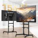 Heavy-Duty Rolling TV Stand for 55100" Screens Supports 165 lbs, Stable Mobile TV Cart with Shelf & Locking Wheels, Floor TV Stand, Max VESA 800x600mm, Black
