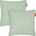 Pack of 2 Outdoor Throw Pillows,18x18 Inch All-Weather Water-Resistant Patio Pillows with Inserts,Decorative Pillows for Patio Furniture,Couch,Sofa,Poolside,Light Green