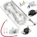 Dryer Heating Element Repair Kit Replaces For Maytag Bravos Model MED7230HW1 MED7230HW0 MED7230HW2 MED7230HW3 MED7230HC1 MED7230HC0 MED7230HC2 MED9700SQ0 MED9700SB0 MED9600SQ0 MED9800TQ0