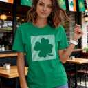 Womens St Patrick’s Day Shirts Let The Shenanigans Begin Graphic Shirt Funny Shamrock Short Sleeve Luck Tee Tops (Green, M)