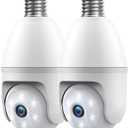 2K Light Bulb Camera, 5G/2.4G Wireless Outdoor Camera, Light Bulb Security Camera with AI Human Detection, Color Night Vision, Motion Alerts, 2-Way Audio, Works with Alexa, Easy Installation
