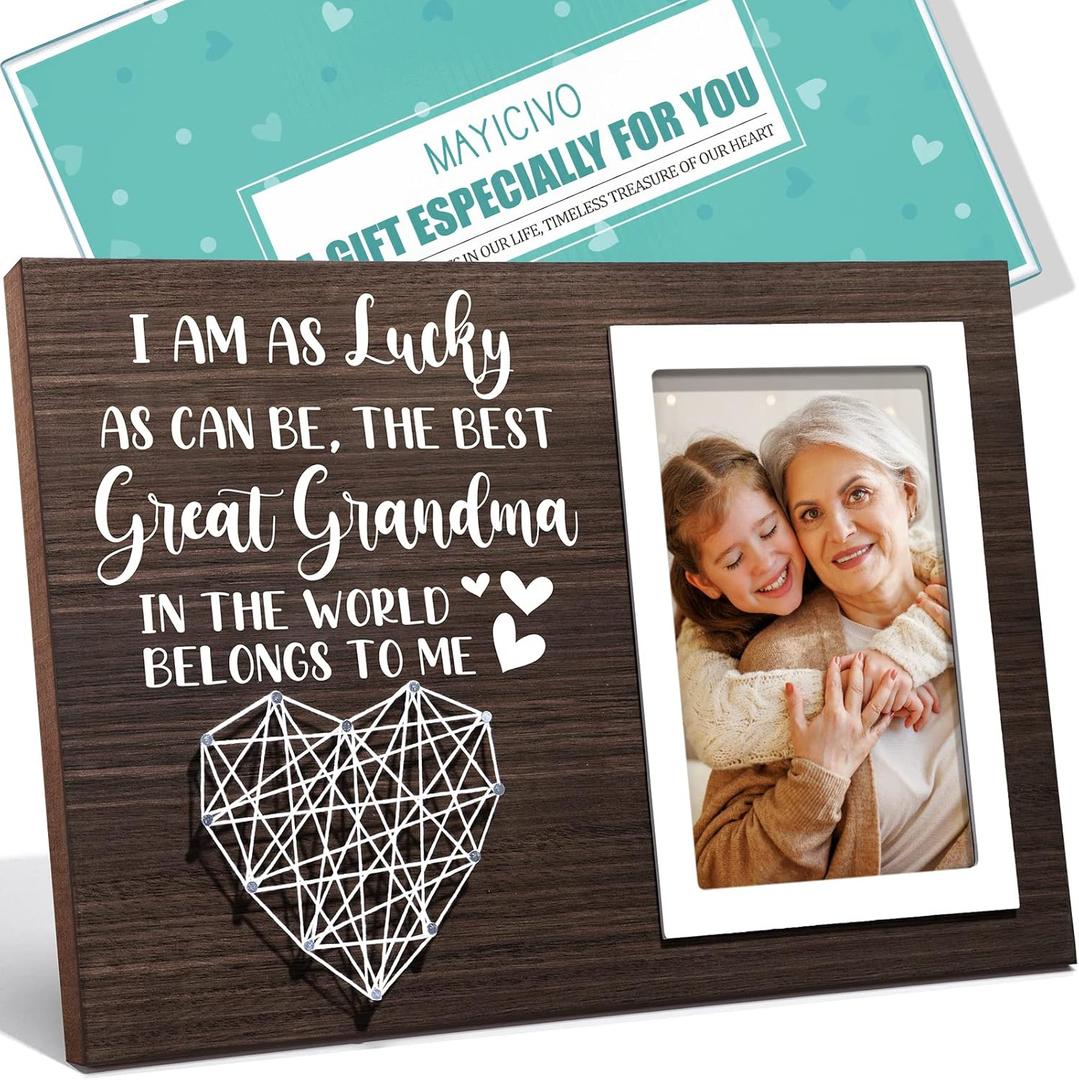 Great Grandma Mothers Day Gifts Picture Frame, Birthday Gifts for Great Grandma from Grandchildren, Best Great-Grandmother Gift Photo Frame Great-Grandmother Christmas Thanksgiving Gift - 4x6 Photo
