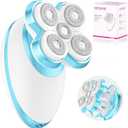 Electric Razors for Women Legs, Upgraded Magnetic Flawless Electric Shaver for Women, Rechargeable Waterproof Women's Electric Trimmer for Arms Legs and Pubic Area (Blue)