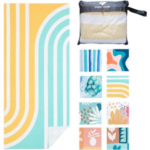 PY SUPER MODE Beach Towel - 75 x 35 inches Quick Dry Microfiber Beach Towels Oversized, Lightweight Soft and Absorbent Bath Towel Suitable for Swimming Camping for Adults (1 Pack- Curve)