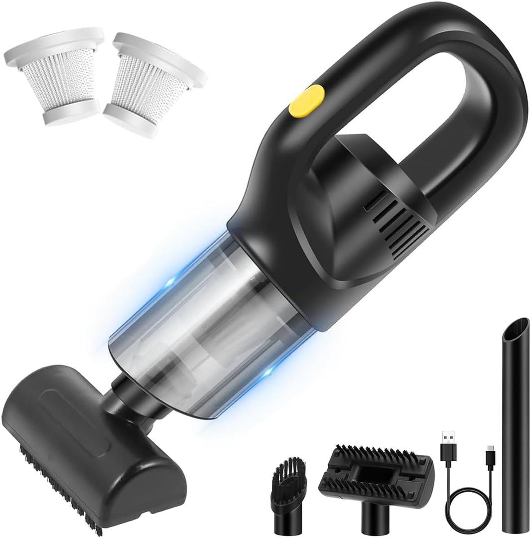 Handheld Vacuum Cordless Car Vacuum, Car Hand Held Vacuum Cleaner,Strong Suction Portable with 3 Suction Heads