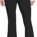 VIMPEP Dress Pants for Women Pull On Bootcut Leg High Waisted Flare Work Yoga Pants Woman Bootleg Business Casual Office Slacks with Pockets B101 31 Black L