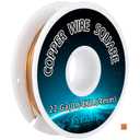 YEJJET 22 Gauge Copper Wire Square - 0.64mm Dead Soft Jewelry Wire, 50 Feet - Pure Copper Craft Wire for Jewelry Making, Wrapping, Beading, DIY Projects