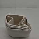Set of 3 Woven Cotton Rope Baskets for Shelves, Organizing Gifts, Decorative Storage Box Bin Cube for Bathroom Shelves, Nursery (White, Set of 3) (Small)