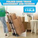 Vsaikeo Small Folding Hand Truck Dolly with 2 Wheels, Lightweight Aluminum Foldable Luggage Cart, Collapsible Cart Portable Dolly for Airport Travel Moving Use